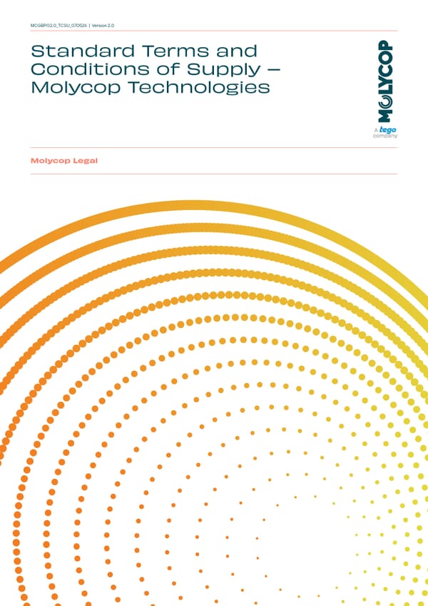 Molycop Technologies Standard Terms and Conditions of Supply