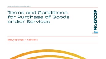 Molycop Australia Terms and Conditions for Purchasing of Goods and Services August 2025